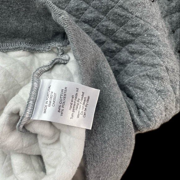 JOE'S JEANS | M / L | Quilted Beaded Prim Crewneck Cotton Grey Sweatshirt NWOT - Picture 15 of 16